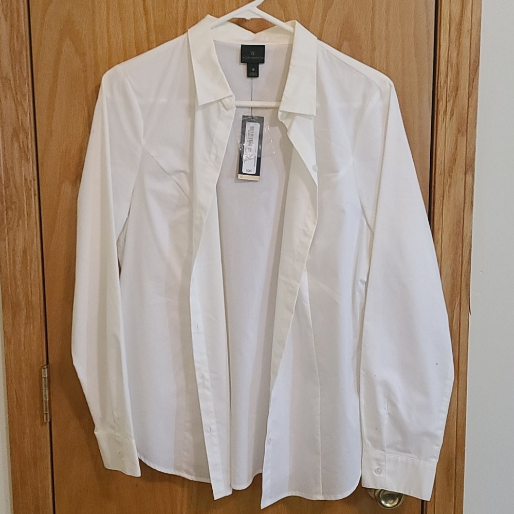 Plain white button up